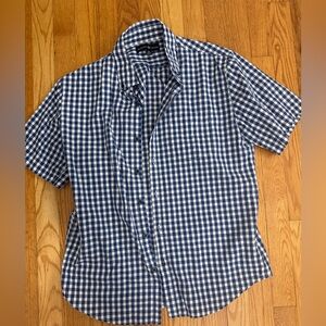 Beverly Hills Polo Club Navy and White Checkered Shirt